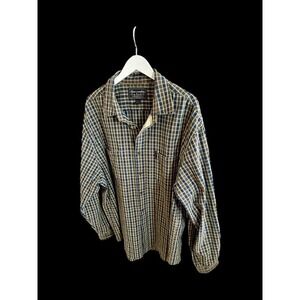 Abercrombie & Fitch 90's Vintage Button Up Shirt Xl Blue Plaid Double Pocket